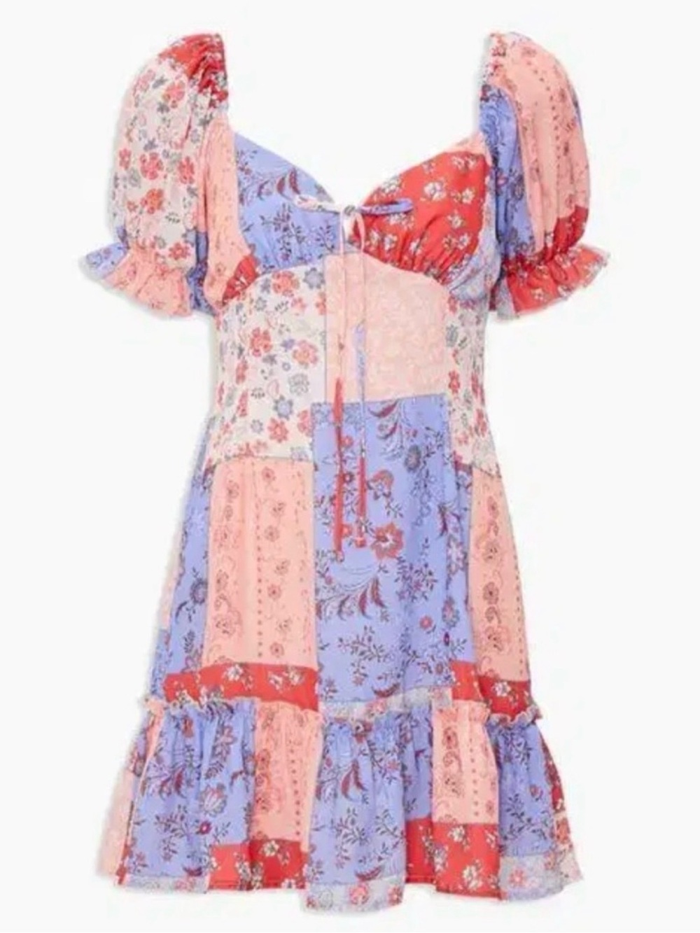 Patchwork print mini dress
